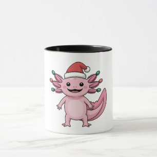 Grappige Axolotl Kerstman Hoed Kerst Outfit Mok