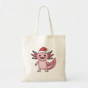 Grappige Axolotl Kerstman Hoed Kerst Outfit Tote Bag