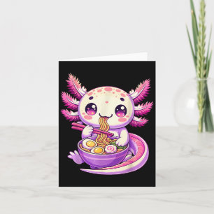 Grappige Axolotl Noodle Anime Kawaii Axolotl Eet R Kaart