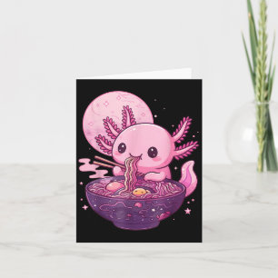 Grappige Axolotl Noodle Anime Kawaii Axolotl Eten Kaart