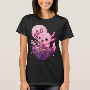 Grappige Axolotl Noodle Anime Kawaii Axolotl Eten  T-shirt