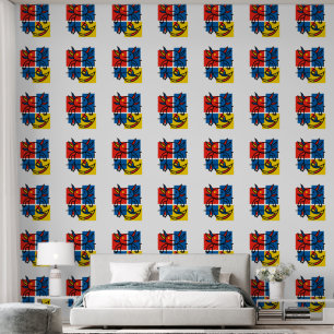 Grappige Axolotl Piet Mondrian Abstracte Kunst Pat Behang