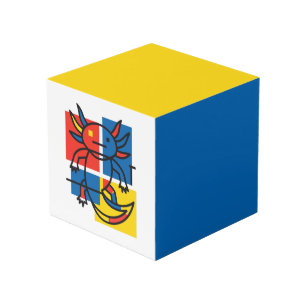 Grappige Axolotl Piet Mondrian Abstracte Kunst Pat Kubus