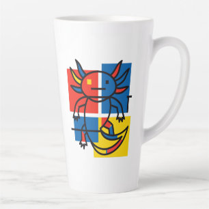 Grappige Axolotl Piet Mondrian Abstracte Kunst Pat Latte Mok