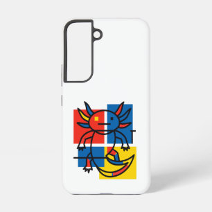 Grappige Axolotl Piet Mondrian Abstracte Kunst Pat Samsung Galaxy Hoesje