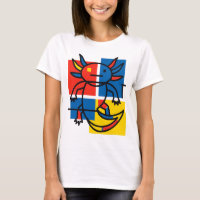 Grappige Axolotl Piet Mondrian Abstracte Kunst Pat