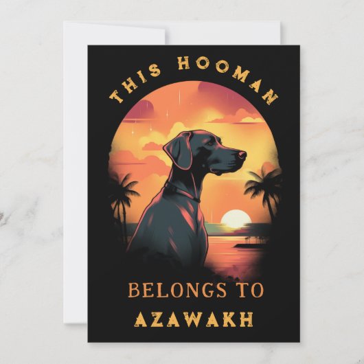 Grappige Azawakh hond ouder gepersonaliseerd Aankondiging (Voorkant)