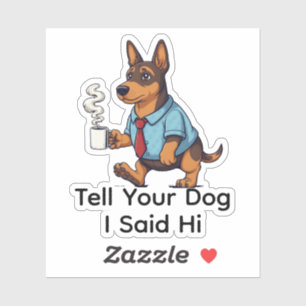 Grappige Azawakh-hond Zakelijke Pak Koffie Sticker