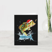 Grappige B Vist Kerstmuts Kerst Pajama Visser Kaart (Voorkant)