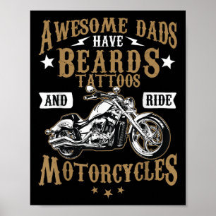Grappige baard Shirt Geweldige vaders baard Tattoo Poster