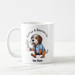 Grappige Baardcollie Hond Zakelijke Pak Koffie Koffiemok