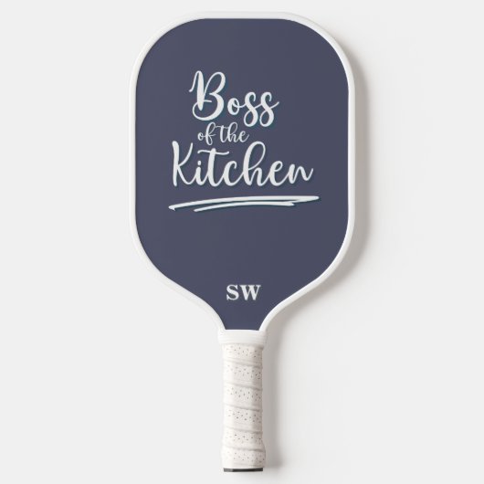 Grappige baas van de keuken Grijs Wit Elegant Pickleball Paddle (Voorkant)