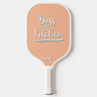 Grappige baas van de keuken Perzik Wit Pickleball Paddle