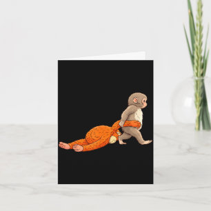 Grappige baby aap slaat schattig dier mannen vrouw kaart