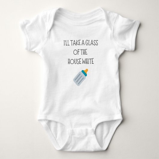 Grappige Baby Bodysuit Glas van het Huis Wit (Voorkant)