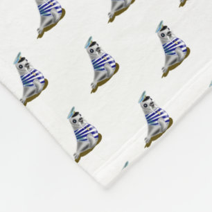 Grappige Baby fleece deken met Little Seal Sailor