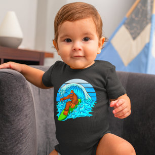 Grappige Baby Jongen Bigfoot Sasquatch Surfsporten Romper