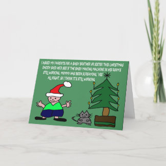 Grappige baby kerst feestdagen kaart