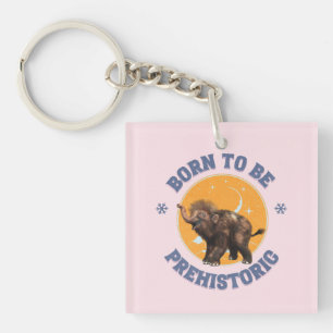 Grappige Baby Mammoet Prehistorische Verjaardag Sleutelhanger