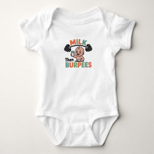 Grappige Baby, melk dan burpees, Gym Workout Bodys Romper