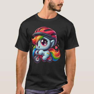 Grappige Baby Paard Rijdt Fiets Meisjes Jongens T-shirt