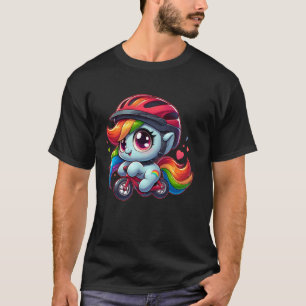 Grappige Baby Paard Rijdt Fiets Meisjes Jongens T-shirt