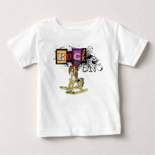 Grappige baby rock op rocking horse t-shirt