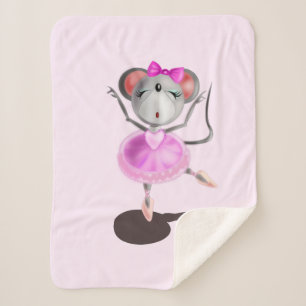 Grappige Baby Sherpa Deken Happy Ballerina Muis