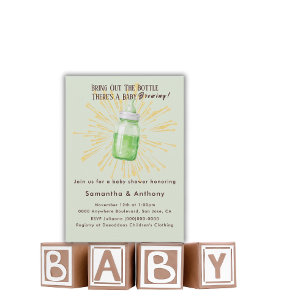Grappige baby shower uitnodiging voor bierliefhebb