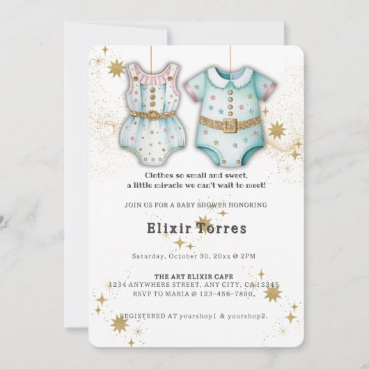 Grappige babykleding genderneutraal Baby shower Kaart (Voorkant)