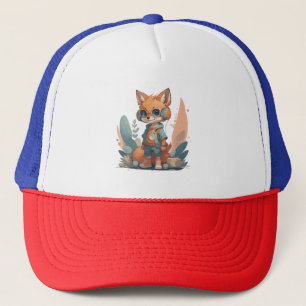 Grappige babyvos-hoofdtelefoon trucker pet