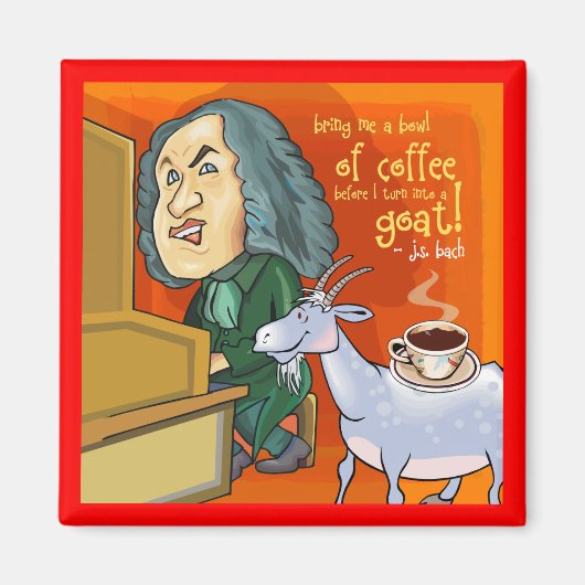 Grappige Bach componist magneet (Voorkant)