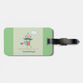 Grappige bacterioloog wetenschapper met grote snor bagagelabel (Achterkant horizontaal)