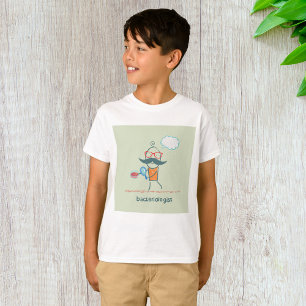Grappige bacterioloog wetenschapper met grote snor t-shirt