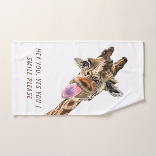 Grappige badhanddoek set speelse Giraffe - aangepa Bad Handdoek (Handdoek)