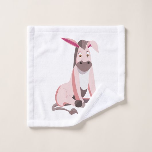 Grappige badhanddoeken met roze ezel -  bad handdoek (Wasdoekje)