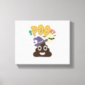 Grappige badkamer Humor Halloween Spooky Poo Desig Canvas Afdruk (Voorkant)