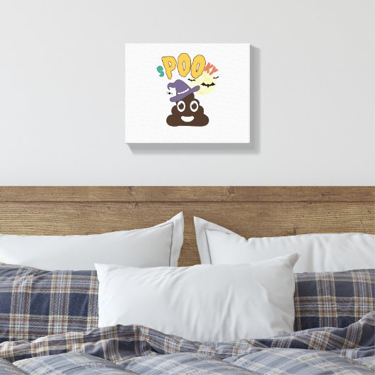 Grappige badkamer Humor Halloween Spooky Poo Desig Canvas Afdruk (Insitu (Slaapkamer))