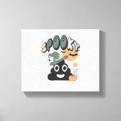 Grappige badkamer Humor Leuke Retro Halloween Spoo Canvas Afdruk (Voorkant)