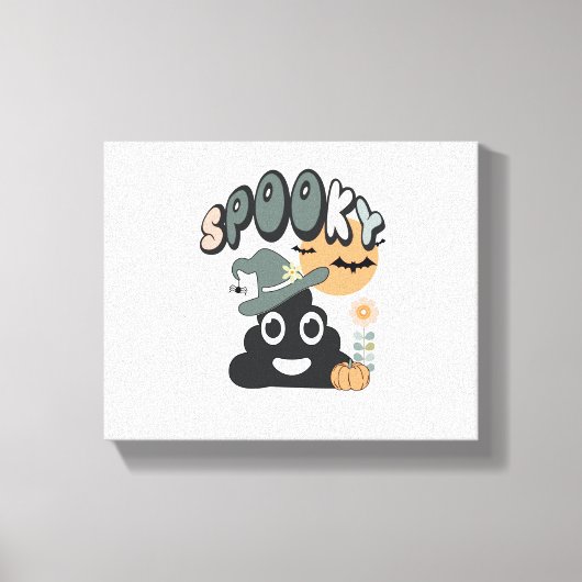 Grappige badkamer Humor Leuke Retro Halloween Spoo Canvas Afdruk (Voorkant)