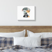 Grappige badkamer Humor Leuke Retro Halloween Spoo Canvas Afdruk (Insitu (Slaapkamer))