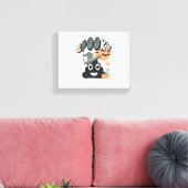 Grappige badkamer Humor Leuke Retro Halloween Spoo Canvas Afdruk (Insitu (Woonkamer))