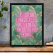 Grappige badkamer Neon Oerwoud Print Quote