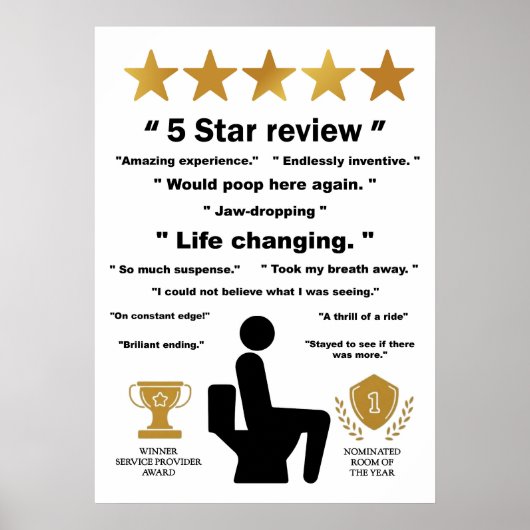 Grappige badkamer Reviewen Poster (Voorkant)