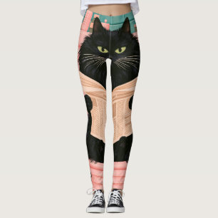 Grappige badkamer zwarte kat leggings