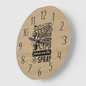 grappige badkamerwoordkunst grote klok (Hoek)