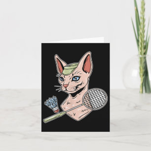 Grappige Badminton Devon Rex Kat Shuttle Kaart