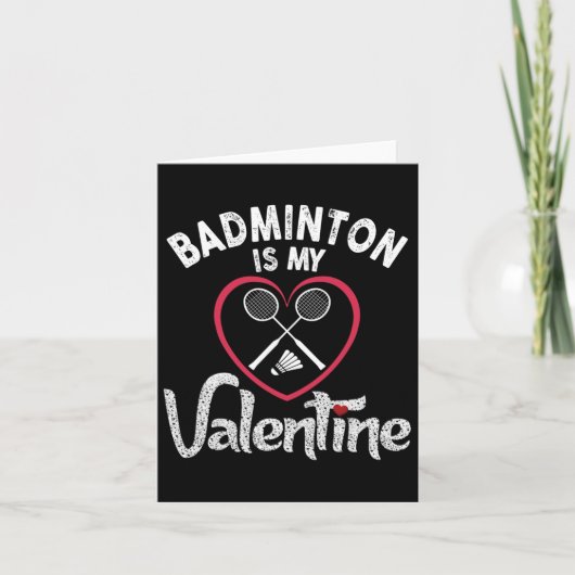 Grappige Badminton Is Mijn Valentijn Coach Speler Kaart (Voorkant)
