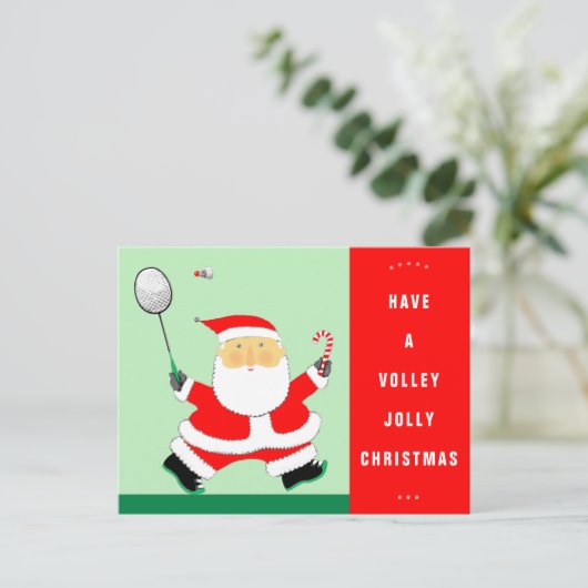 Grappige Badminton Kerst Briefkaarten (Staand voorkant)