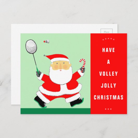 Grappige Badminton Kerst Briefkaarten (Voorkant / Achterkant)